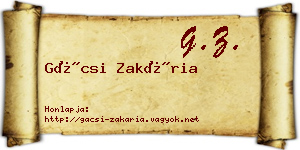 Gácsi Zakária névjegykártya